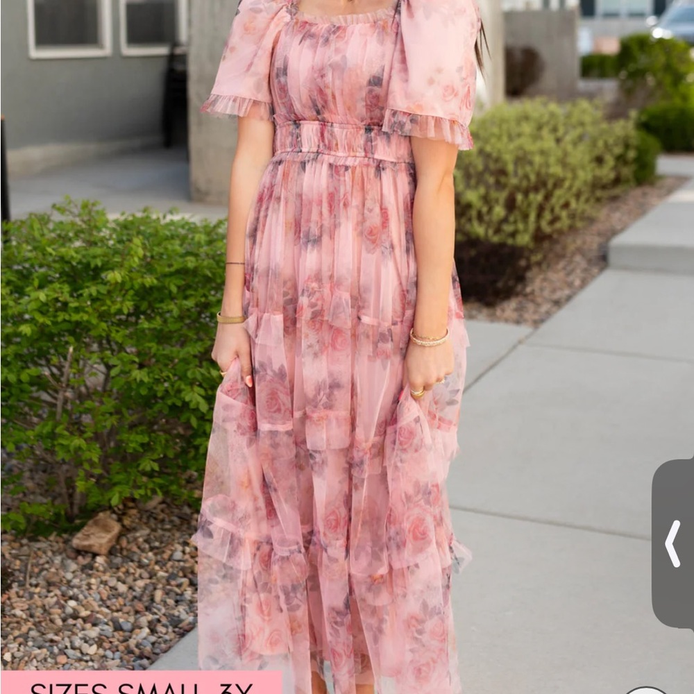 Floral Pink Maxi Dress